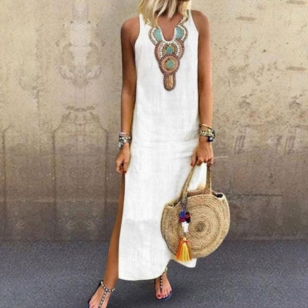 plus size summer print sleevless womens dress sleeve v neck maxi vintage dresses for women clothes, Black;gray
plus size summer print sleevless womens dress sleeve v neck maxi vintage dresses for women clothes, Black;gray