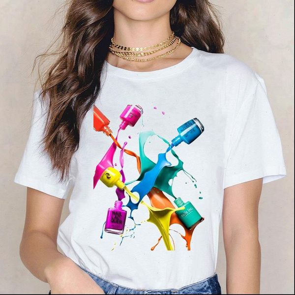 nail women t shirts polish printing female shirt vogue femme vintage ladies clothes harajuku graphic drop, White
nail women t shirts polish printing female shirt vogue femme vintage ladies clothes harajuku graphic drop, White
