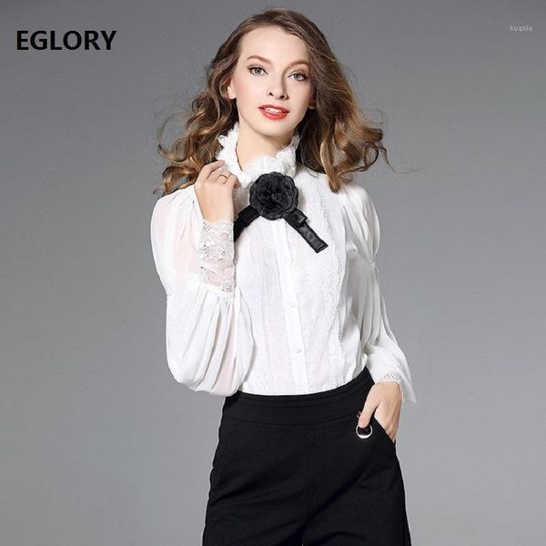women's blouses & shirts 2021 spring summer blouse shirt women ruffled collar lace patchwork lantern sleeve vintage female elegant, White
women's blouses & shirts 2021 spring summer blouse shirt women ruffled collar lace patchwork lantern sleeve vintage female elegant, White