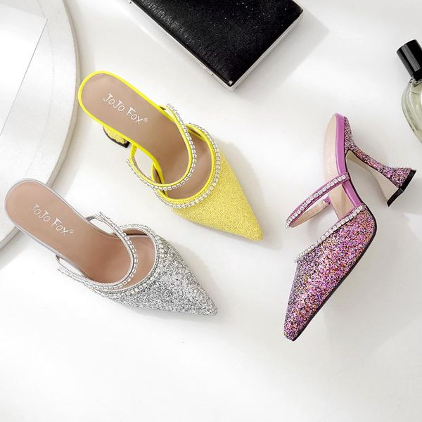 2021 summer women slipper new elegant rhinestone crystal mules glitter bling sequins pointed toe cup heel pumps women slipper size, Black
2021 summer women slipper new elegant rhinestone crystal mules glitter bling sequins pointed toe cup heel pumps women slipper size, Black