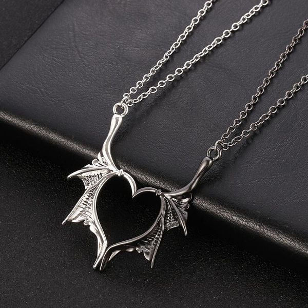 pendant necklaces a pair punk wing heart necklace vintage charm lovers jewelry antiquity mysterious gift romance valentines darkly, Silver
pendant necklaces a pair punk wing heart necklace vintage charm lovers jewelry antiquity mysterious gift romance valentines darkly, Silver