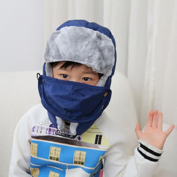 berets kids child winter russian hat cap plain warm bomber polyester earflap hats for, Blue;gray
berets kids child winter russian hat cap plain warm bomber polyester earflap hats for, Blue;gray