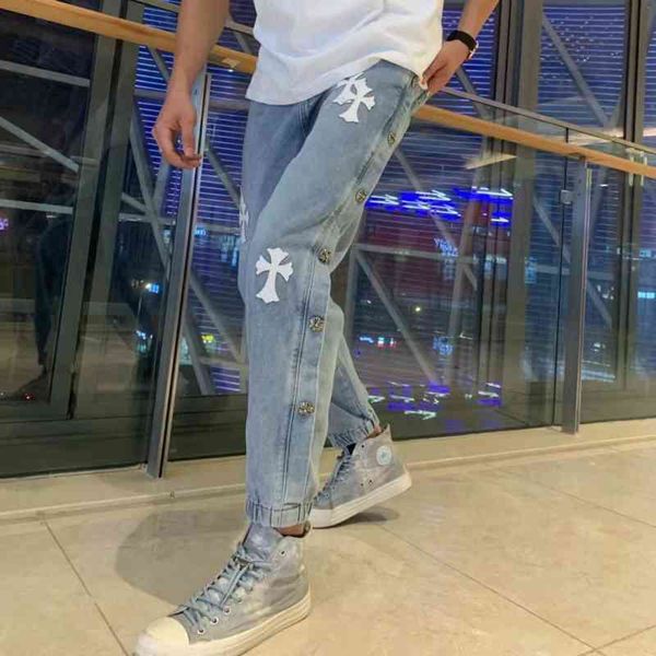 brand crosin pants ch/romehearts2021 summer jeans fashion brand ch cro cross leather embroidery metal jewelry versatile cas, Blue 
brand crosin pants ch/romehearts2021 summer jeans fashion brand ch cro cross leather embroidery metal jewelry versatile cas, Blue