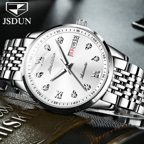 wristwatches jsdun brand mechanical watch men's stainless steel business date clock waterproof luminous luxury sports, Slivery;brown
wristwatches jsdun brand mechanical watch men's stainless steel business date clock waterproof luminous luxury sports, Slivery;brown