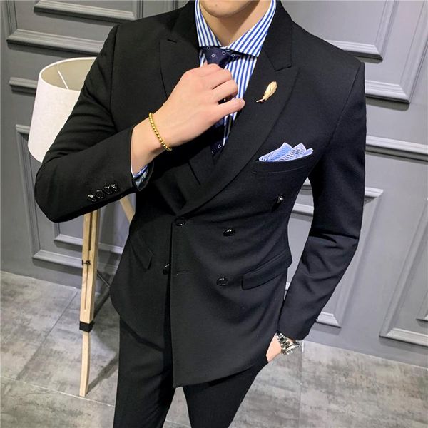 men's suits & blazers custome homme black men 2 pieces casual business tuxedos wedding groom prom bespoke slim fit (jacket+pant), White;black
men's suits & blazers custome homme black men 2 pieces casual business tuxedos wedding groom prom bespoke slim fit (jacket+pant), White;black