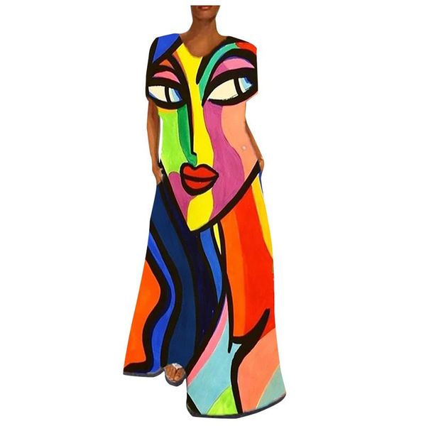 casual dresses women summer dress fashion print plus size short sleeve v-neck female loose oversize ankle-length clothes, Black;gray
casual dresses women summer dress fashion print plus size short sleeve v-neck female loose oversize ankle-length clothes, Black;gray