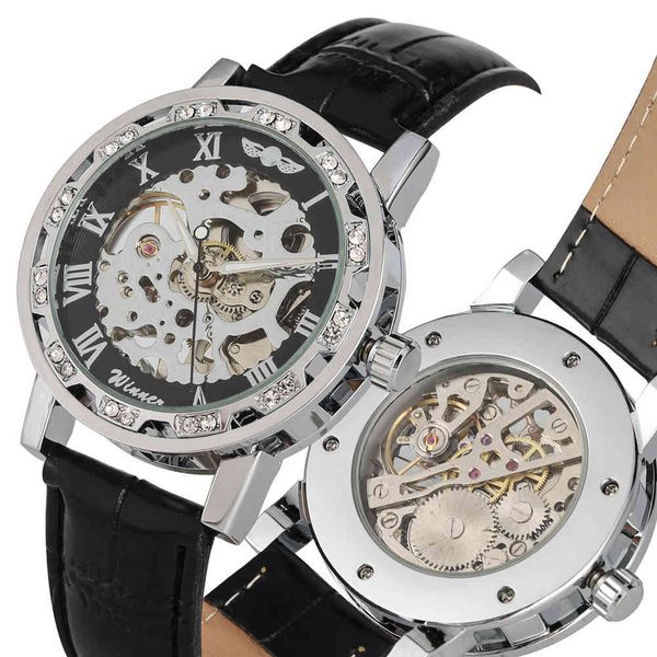 watches 2021 skeleton mechanical watch men black leather band male wristwatches fashion sports hand-winding relogios masculinos, Slivery;brown
watches 2021 skeleton mechanical watch men black leather band male wristwatches fashion sports hand-winding relogios masculinos, Slivery;brown