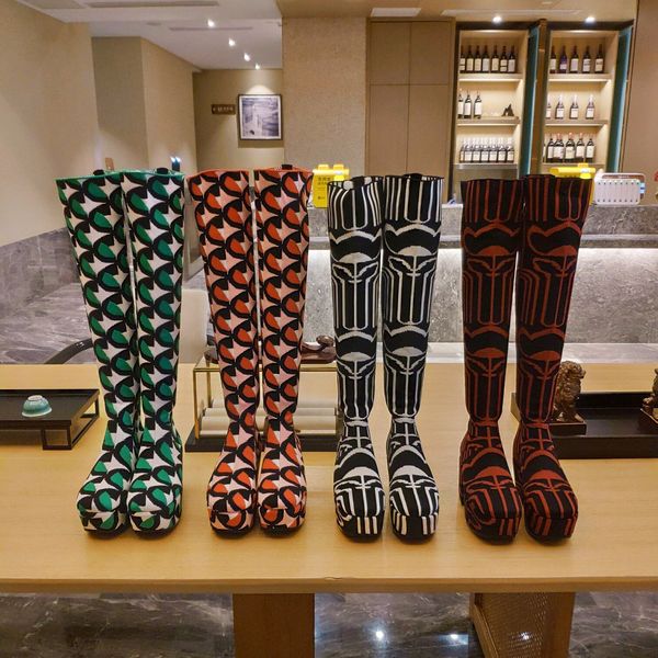 mixed color thick sole platform luxury knee high boots women's brand boots woman winter new fashion week botas mujer, Black
mixed color thick sole platform luxury knee high boots women's brand boots woman winter new fashion week botas mujer, Black