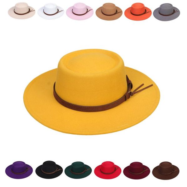 wide brim hats autumn and winter chain flat fedora hat women monochromatic jazz british retro panama wholesale, Blue;gray
wide brim hats autumn and winter chain flat fedora hat women monochromatic jazz british retro panama wholesale, Blue;gray
