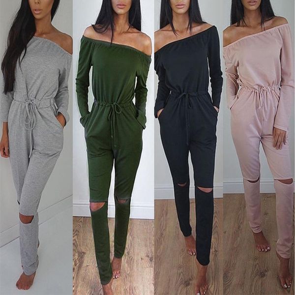 women's jumpsuits & rompers off shoulder strapless long sleeved jumpsuit women cotton spring and summer solid drawstring waist grey hol, Black;white
women's jumpsuits & rompers off shoulder strapless long sleeved jumpsuit women cotton spring and summer solid drawstring waist grey hol, Black;white