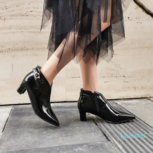 boots big size 9 10 11-17 women shoes ankle for ladies woman winter pointed end belt buckle side zipper, Black
boots big size 9 10 11-17 women shoes ankle for ladies woman winter pointed end belt buckle side zipper, Black