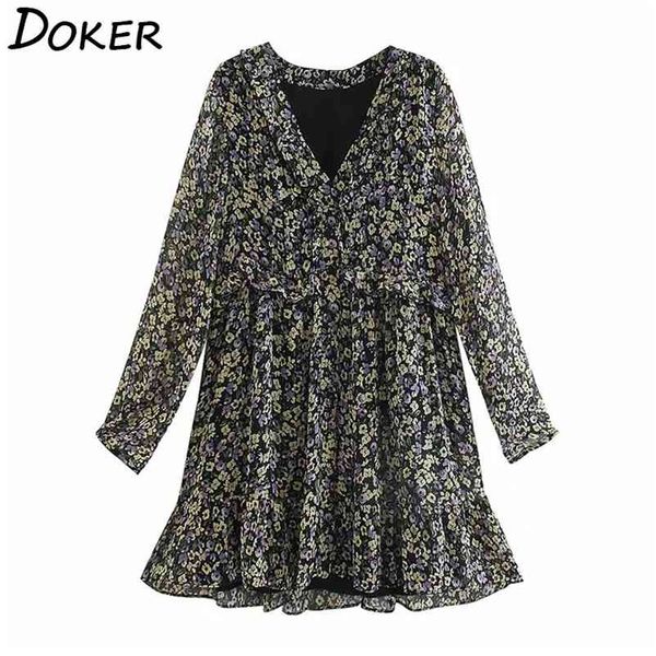 floral chiffon short dres spring v neck long sleeve plus size mini es female casual boho beach ropa mujer 210604, Black;gray
floral chiffon short dres spring v neck long sleeve plus size mini es female casual boho beach ropa mujer 210604, Black;gray