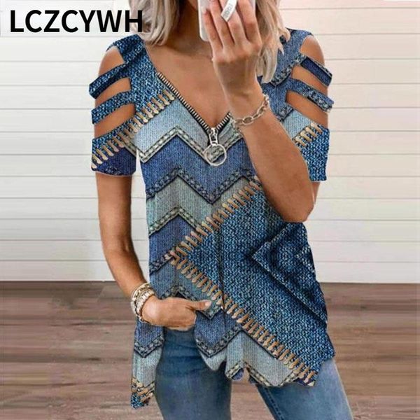 women's t-shirt print floral v-neck zipper tshirt hollow pullover casual loose oversize ladies tee shirt 2021 summer fashion, White
women's t-shirt print floral v-neck zipper tshirt hollow pullover casual loose oversize ladies tee shirt 2021 summer fashion, White