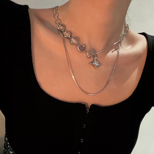 chains original design transparent beads stitching chain asterism pendant various wearing methods necklace personalized clavicle, Silver
chains original design transparent beads stitching chain asterism pendant various wearing methods necklace personalized clavicle, Silver