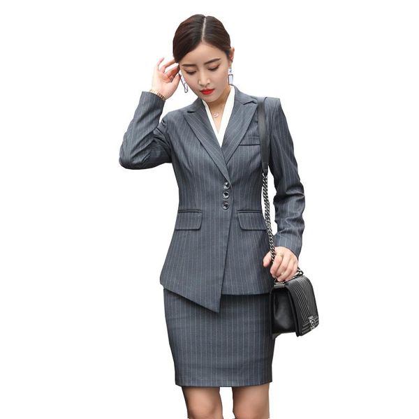 classical formal stripe manager interview suit business working thin office lady women autumn blouse blazer + pant or skirt women's two, White
classical formal stripe manager interview suit business working thin office lady women autumn blouse blazer + pant or skirt women's two, White