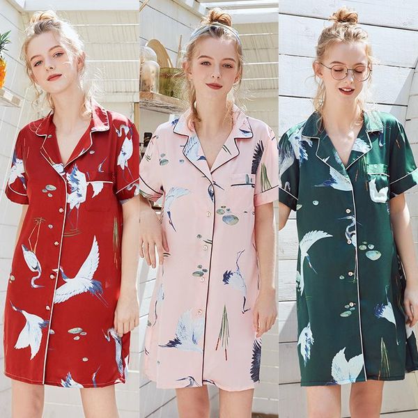 women's sleepwear women nightgowns satin nightshirts long sleeve silk casual loose night dress summer home clothing, Black;red
women's sleepwear women nightgowns satin nightshirts long sleeve silk casual loose night dress summer home clothing, Black;red