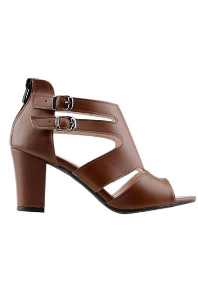 sandals women tan daily 7 cm heels skin shoes 811-51, Black