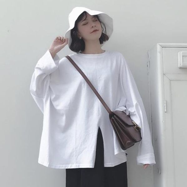 women's sweaters hoodies long sleeve t-shirt autumn dress korean ins fashion loose and versatile irregular split bottom nkxc, White;black
women's sweaters hoodies long sleeve t-shirt autumn dress korean ins fashion loose and versatile irregular split bottom nkxc, White;black