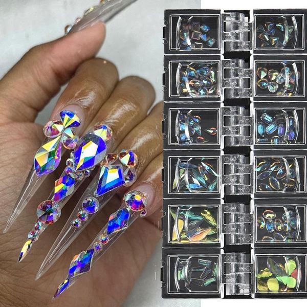 nail art decorations 3d crystals rhinestones mixed size ab flatback diamond diy tips shiny manicure glass gems 12 grids/set, Silver;gold
nail art decorations 3d crystals rhinestones mixed size ab flatback diamond diy tips shiny manicure glass gems 12 grids/set, Silver;gold
