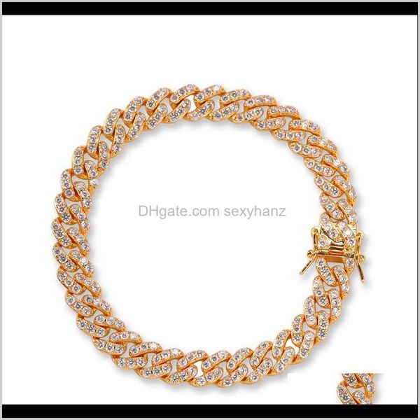 link, bracelets jewelry drop delivery 2021 8mm gold sier iced out cuban link copper material clasp chain bracelet 7/8/inches pqvmo, Black
link, bracelets jewelry drop delivery 2021 8mm gold sier iced out cuban link copper material clasp chain bracelet 7/8/inches pqvmo, Black