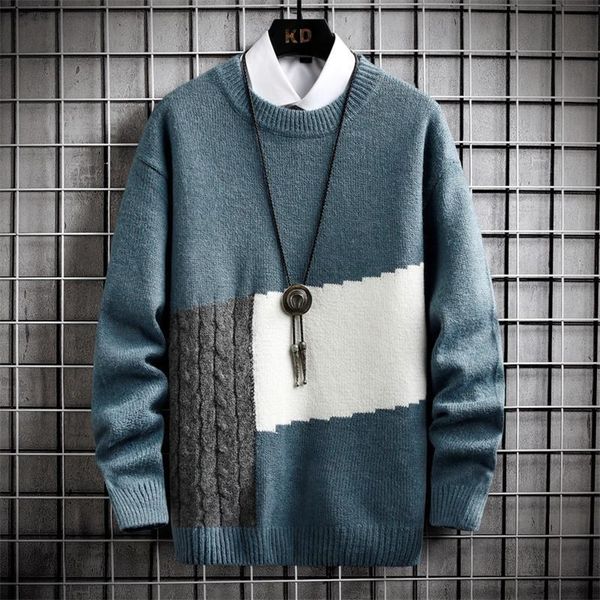 men's sweaters patchwork men mens autumn fashion round winter collar pullovers 2021 casual long sleeve harajuku knitting sweater, White;black
men's sweaters patchwork men mens autumn fashion round winter collar pullovers 2021 casual long sleeve harajuku knitting sweater, White;black