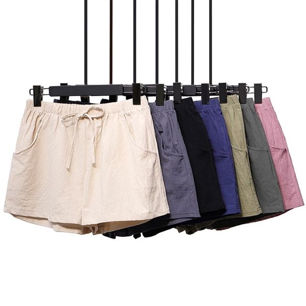 summer casual cotton linen shorts women's plus size high waist fashion short pants streetwear female 210522, White;black
summer casual cotton linen shorts women's plus size high waist fashion short pants streetwear female 210522, White;black