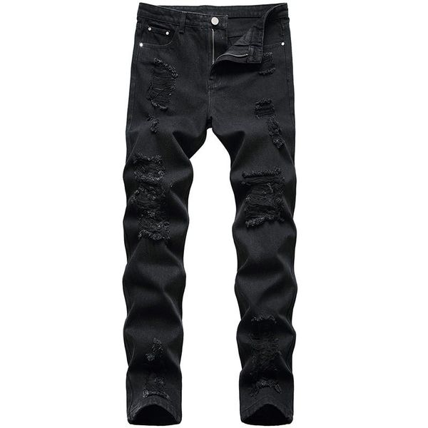 european and american distressed washed ripped jeans men's high street feet slim beggar pants zipper trend, Blue
european and american distressed washed ripped jeans men's high street feet slim beggar pants zipper trend, Blue