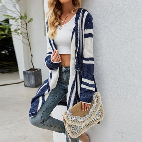 women's knits & tees women irregular loose casual knitted sweater blue and white striped hooded cardigan spring autumn chic fashion lei
women's knits & tees women irregular loose casual knitted sweater blue and white striped hooded cardigan spring autumn chic fashion lei