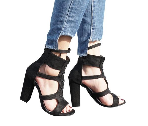 dress shoes women casual rome summer fashion high heels sandals hollow flock feminina sandalias, Black
dress shoes women casual rome summer fashion high heels sandals hollow flock feminina sandalias, Black