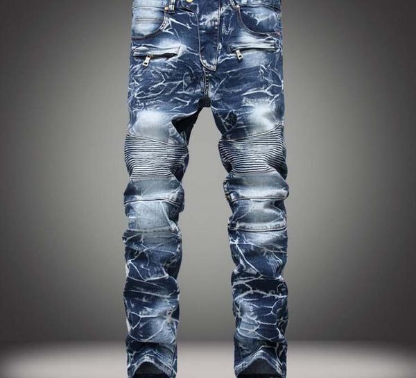 men's jeans fashion style male motorcycle pants straight long stretch slim denim trousers, Blue
men's jeans fashion style male motorcycle pants straight long stretch slim denim trousers, Blue