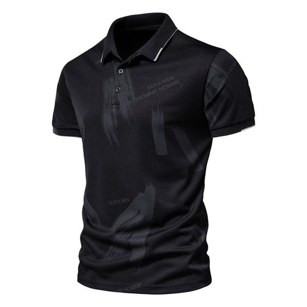 men's polos 2021 shirt short-sleeved splash ink print summer handsome and comfortable trendy brand fashion, White;black
men's polos 2021 shirt short-sleeved splash ink print summer handsome and comfortable trendy brand fashion, White;black