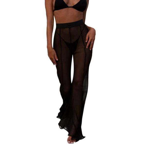 women's pants & capris sheer women see through mesh high waist flare wide leg transparent beach long party trousers, Black;white
women's pants & capris sheer women see through mesh high waist flare wide leg transparent beach long party trousers, Black;white