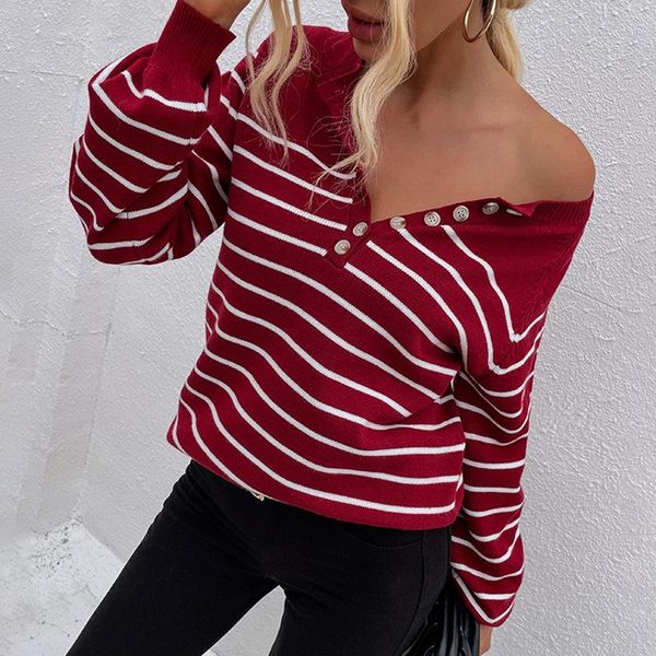 women's sweaters autumn and winter striped pullover sweater button cardigan fashion casual loose woman, White;black
women's sweaters autumn and winter striped pullover sweater button cardigan fashion casual loose woman, White;black