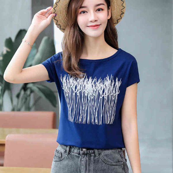 women's t-shirt short sleeve shirt, summer cotton vogue, korean style, women's clothes, t-shirt v1ls, White
women's t-shirt short sleeve shirt, summer cotton vogue, korean style, women's clothes, t-shirt v1ls, White