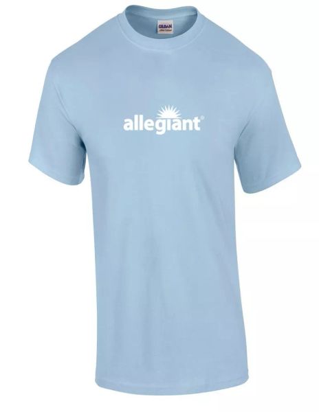 allegiant airline white logo us aviation travel cotton light blue t-shirt, White;black
allegiant airline white logo us aviation travel cotton light blue t-shirt, White;black