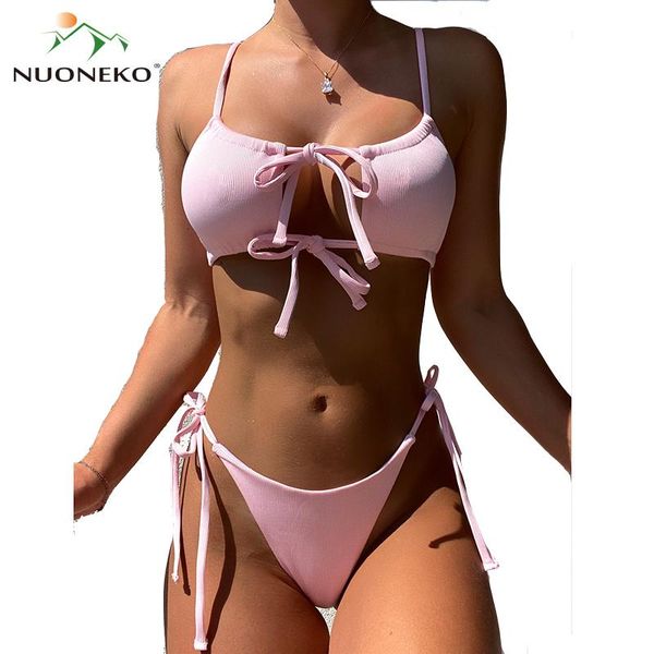 women's swimwear nuoneko summer women bikini set female two piece strappy beach surfing swimming swimsuit split for beachwear bkn14, White;black
women's swimwear nuoneko summer women bikini set female two piece strappy beach surfing swimming swimsuit split for beachwear bkn14, White;black
