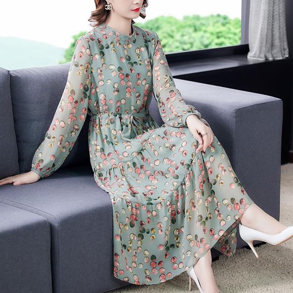 casual dresses chiffon dress women's autumn clothing 2021 long sleeve waist retro elegant polka dot printed large swingparty, Black;gray
casual dresses chiffon dress women's autumn clothing 2021 long sleeve waist retro elegant polka dot printed large swingparty, Black;gray