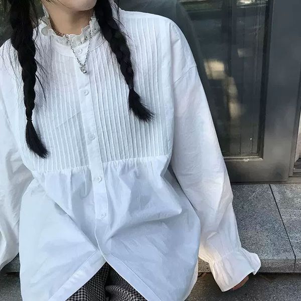 spring women fashion casual blouse single breasted stand collar long-sleeved minimalist loose ruffles shirt 8q971 210510, White
spring women fashion casual blouse single breasted stand collar long-sleeved minimalist loose ruffles shirt 8q971 210510, White