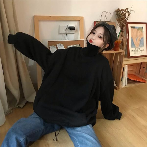 women's hoodies & sweatshirts patchwork autumn winter fashion brand turtleneck pullovers casual loose pockets long sleeve women, Black
women's hoodies & sweatshirts patchwork autumn winter fashion brand turtleneck pullovers casual loose pockets long sleeve women, Black