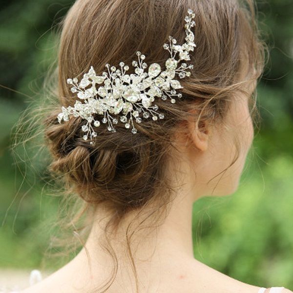 bride headdress water drill hairpin wedding hair vine clip handmade wedding accessories original design hair accessories new, Slivery;golden
bride headdress water drill hairpin wedding hair vine clip handmade wedding accessories original design hair accessories new, Slivery;golden