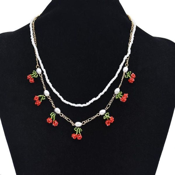 chains 2pcs/set handmade cherry pendant necklaces for women girl cute acrylic pearl beads fruit necklace summer holiday jewelry gift, Silver
chains 2pcs/set handmade cherry pendant necklaces for women girl cute acrylic pearl beads fruit necklace summer holiday jewelry gift, Silver