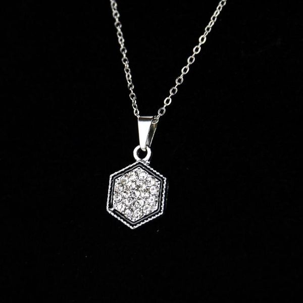 pendant necklaces bling rhinestone hexagonal black and white david star necklace inlaid zircon collar fashion chain women jewelry gift, Silver
pendant necklaces bling rhinestone hexagonal black and white david star necklace inlaid zircon collar fashion chain women jewelry gift, Silver