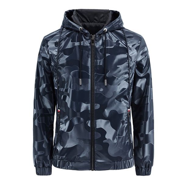 fashion leather spring and autumn men's camouflage pu hooded casual thin jacket, Black
fashion leather spring and autumn men's camouflage pu hooded casual thin jacket, Black