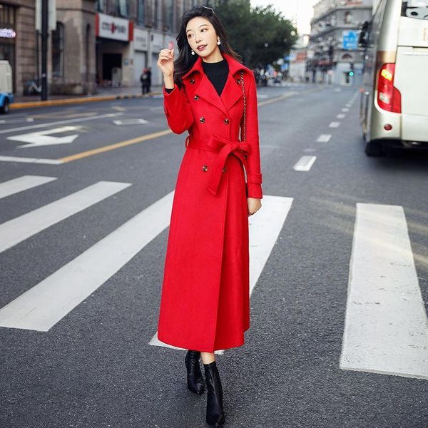 women's wool & blends england women red slim long coat jacket belt fashion double breasted woolen overcoat thick warm outerwear autumn, Black
women's wool & blends england women red slim long coat jacket belt fashion double breasted woolen overcoat thick warm outerwear autumn, Black