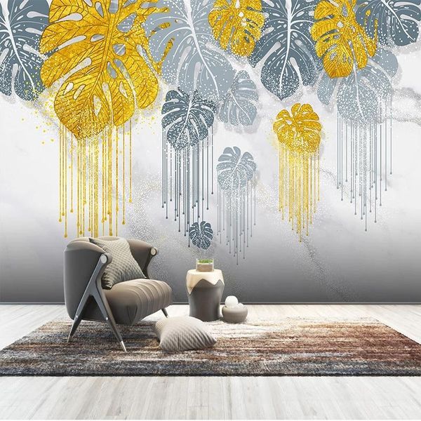 wallpapers custom self-adhesive mural wallpaper modern fashion light luxury hand-painted crystal shell gilt tropical plant leaf background
wallpapers custom self-adhesive mural wallpaper modern fashion light luxury hand-painted crystal shell gilt tropical plant leaf background