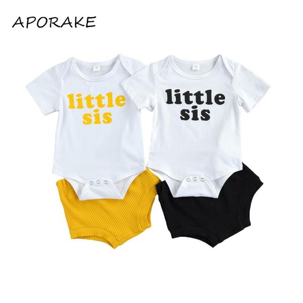 0-24m baby casual girl clothing letter print short sleeve round neck romper+ribbed high waist shorts summer 2pcs set sets, White
0-24m baby casual girl clothing letter print short sleeve round neck romper+ribbed high waist shorts summer 2pcs set sets, White