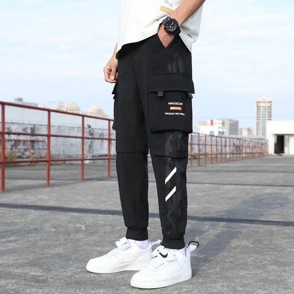 men's pants 2021 loose-fitting feet trousers hip-hop overalls trendy casual mens clothing korean streetwear, Black
men's pants 2021 loose-fitting feet trousers hip-hop overalls trendy casual mens clothing korean streetwear, Black