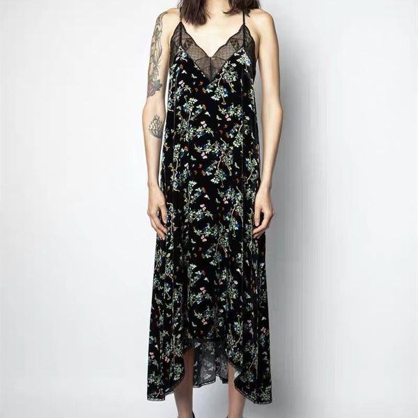 casual dresses women floral print sling dress lace exquisite velvet irregular sleeveless v-neck 2021 spring and summer ladies midi, Black;gray
casual dresses women floral print sling dress lace exquisite velvet irregular sleeveless v-neck 2021 spring and summer ladies midi, Black;gray