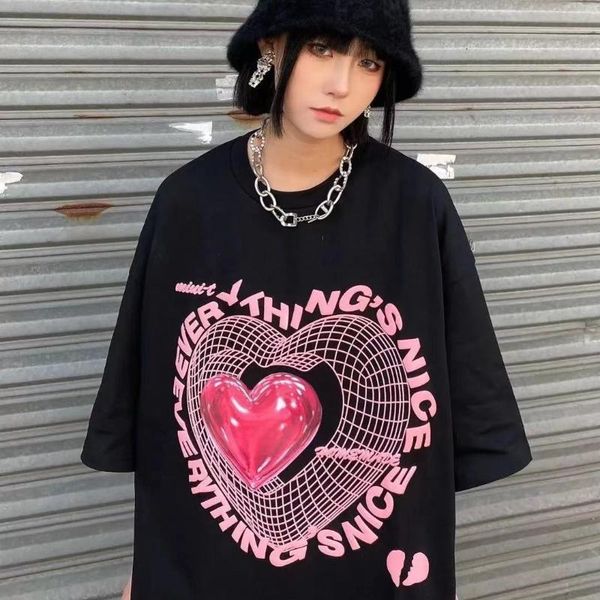 women's t-shirt 100% cotton 2021 summer simple printing trend hong kong fashion brand wild loose couple round neck short sleeve women, White
women's t-shirt 100% cotton 2021 summer simple printing trend hong kong fashion brand wild loose couple round neck short sleeve women, White