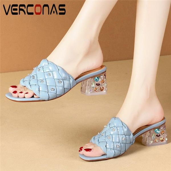 dress shoes verconas weave pearl genuine leather women sandals thick heels slippers summer casual pumps woman, Black
dress shoes verconas weave pearl genuine leather women sandals thick heels slippers summer casual pumps woman, Black